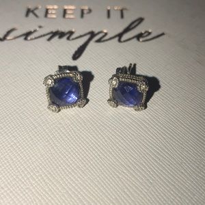 Judith Ripka Jewelry - Judith Ripka synthetic sapphire “estate” earrings Judith Ripka Jewelry - Judith Ripka synthetic sapphire “estate” earrings